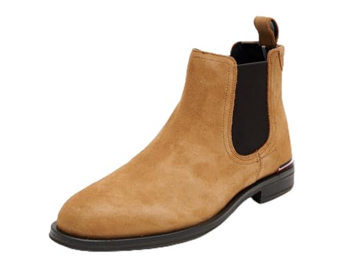 Tommy Hilfiger Core RWB Hilfiger Suede Chelsea (FM0FM04757, Botines Hombre, Marrón (Sahara), 42 EU