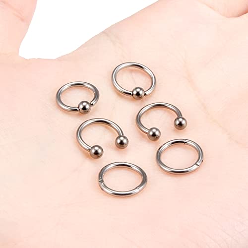 Dyknasz G23 Titanium 16G Septum Ring Nose Rings Hoop Helix Daith Cartilage Tragus Earrings Lip Body Piercing Jewelry For Women Men 8Mm #TOP2
