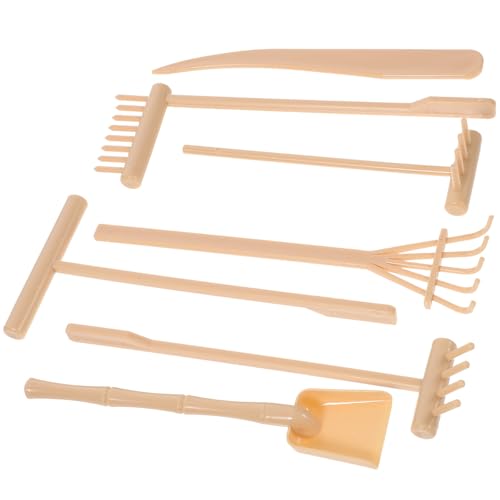 AKOOSY Set Attrezzi per Giardino Meditativo 7 Pezzi Accessori per Sabbiera, Strumenti per Meditazione e Decorazione Zen, Utensili per Area Zen per Rilassamento e Mindfulness