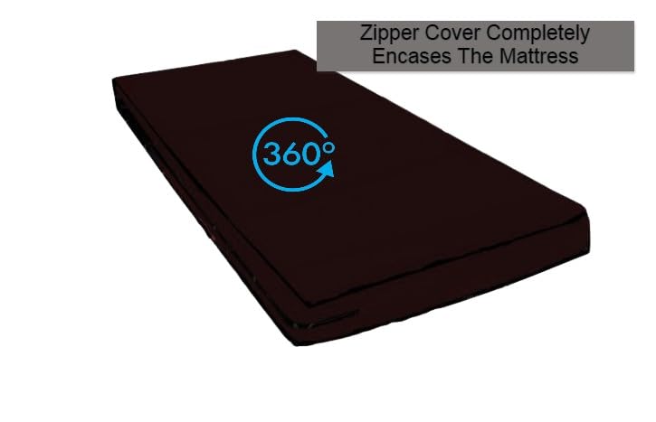 Image of 100% Waterproof Mattress Cover /Protector with Zipper Chain for Double Bed (Set of 2 Pieces) II All Around Protection with 360 Encasing (36 inch*72 inch*7, Brown)