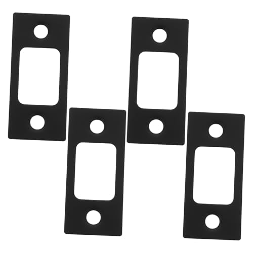LEDMOMO 4 個のステンレス鋼デッドボルトストライクプレートネジ付き強化セキュリティプレートフロントドア交換用ドアラッチガードプレート外装および内装ドア用