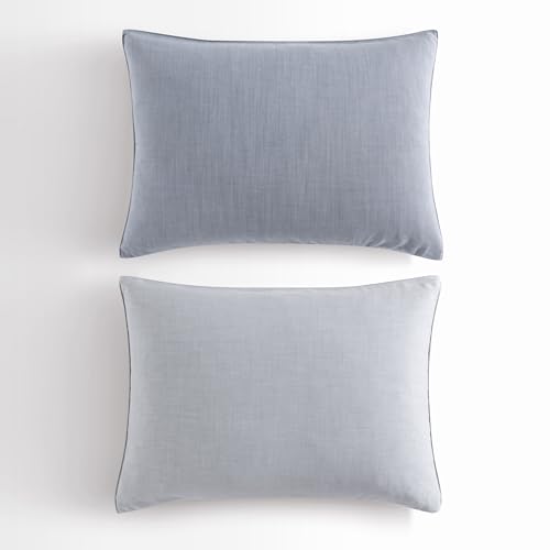 Calvin Klein - QueenDuvet Cover Set, Reversible Tencel Bedding with Matching Shams, Oeko-Tex Certified (Slate Blue, Queen)