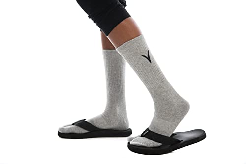 Image of 3 Pairs Thick Flip-Flop Big Toe Socks Crew Mid Calf or Ankle Size: Women 9-12 Men 8-11