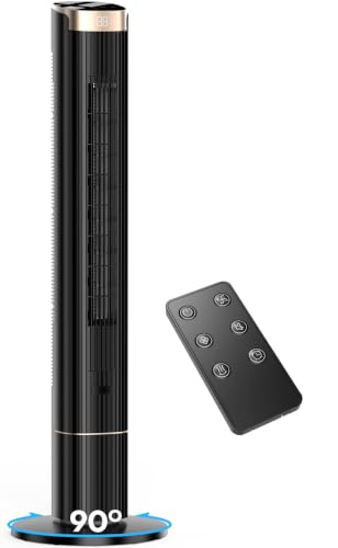 Image of HIFRESH 110CM Tower Fan for Room, Touch & Remote, 4 Speeds & 4 Modes, 12 Timer, 25dB Quiet Operation, High Performance Bladeless Technology, 90 Oscillation Cover Room up to 25㎡, Low Power Consumption