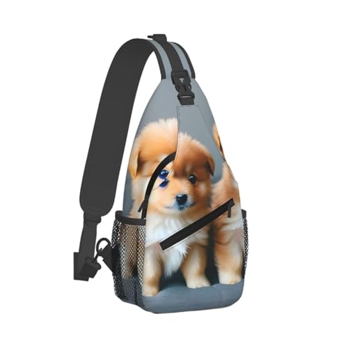 Pomeranians Puppies And Point 1 Stylish Men'S Messenger Bag - Durable Polyester, Huge Capacity & Adjustable Strap2