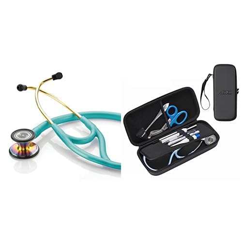 ADC Adscope 601 Black Convertible Cardiology Stethoscope with Tunable AFD Technology and Large Black Medic Case
