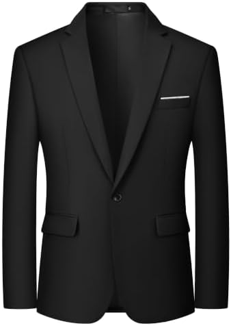 MAGE MALE Men's One Button Blazer Casual Solid Color Suit Jacket Slim Fit Lightweight Sport Coats Blazers