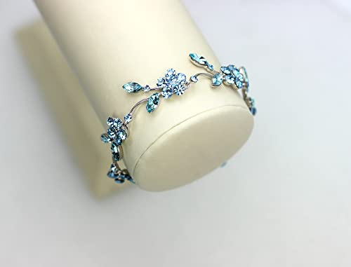 Image of Faship Gorgeous Rhinestone Crystal Floral Necklace Earrings Set