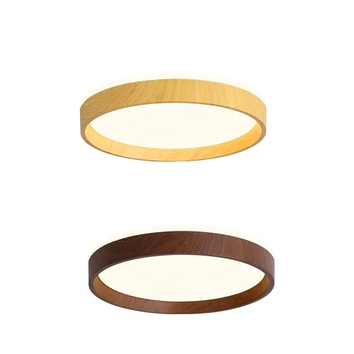 シーリングライト 6畳 調光調色 木枠 木目調 LED リモコン付き led 6畳 丸型 6畳用 おしゃれ 調光調色 薄型 軽い 豆電球常夜灯 昼白色 電球色 ホワイト洋室 和室 6畳 天井照明 防虫 節電 工事不要 (ウォールナット)