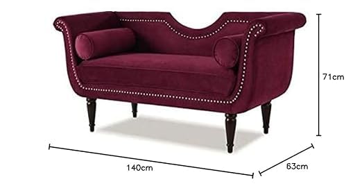 Image of Rosewood 2-Seater Settee Sofa Diwan Couch for Home and Living Room