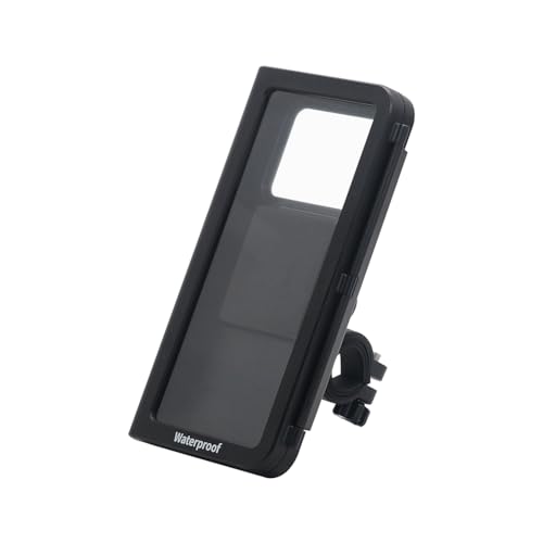 Bnidubro Soporte para Teléfono Motocicleta Resistente Agua, Soporte para Teléfono para Bicicleta con Base Montaje en Manillar y Pantalla Táctil, Soporte para Teléfono con Rotación 360°