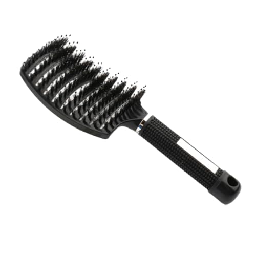 Aiweijia Cepillo para el pelo,Cepillo de Pelo Curvo, Cepillo de Cerdas de Jabalí para Mujeres, Cepillo desenredante para Cabello Largo, Rizado, Liso, Seco y Mojado
