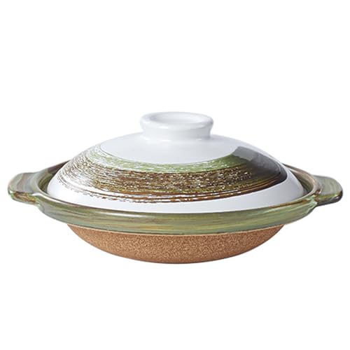 Peakjune Cazuela de Cerámica Japonesa,Cazuela de Barro,Cazuela de Barro Refractario,Cazuela de de cerámica sopas,Olla de cerámica for cocinar,Fácil de Limpiar,para cocinar y cocción Lenta