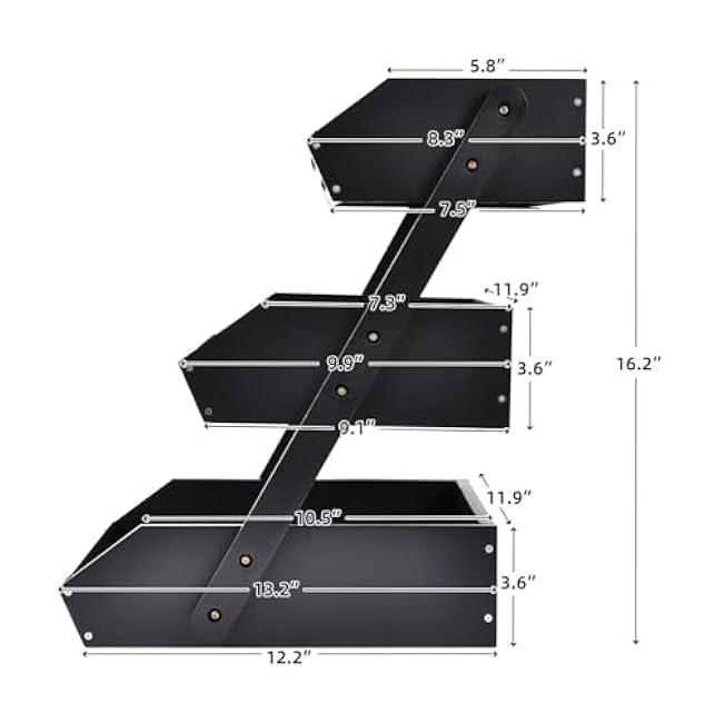 3-Tier Bamboo Fruit Basket, Kitchen Counter Organizer - Vegetable & Snack Holder, 15mm Thick - Self-Assembly