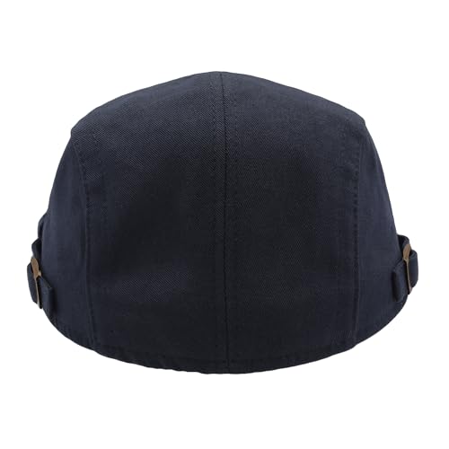 Image of ZLYC Men Cotton Flat Cap Summer Scally Ivy Gatsby Newsboy Beret Driver Cabbie Hunting Hat