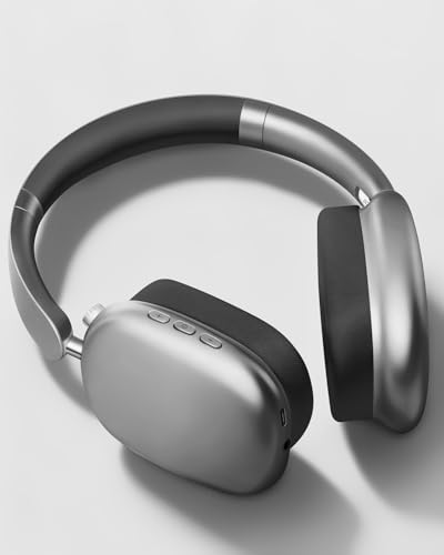 Image of Wentronic Y01 Wireless Noise Canceling Headphones Bluetooth 5.3 Over Ear Headphones with Microphone, Hi-Res Audio, 48H Playtime, Foldable Comfortable Earpads,Compatible with iOS,Android,PC, Space Grey