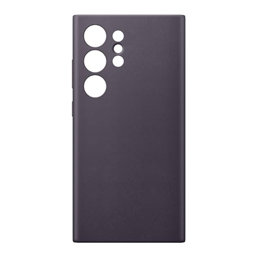 Image of SAMSUNG Galaxy S24 Ultra Vegan Leather Phone Case, Protective Cover with Soft Touch, Elegant Design, Scratch Protection, US Version, GP-FPS928HCAVW, Dark Violet