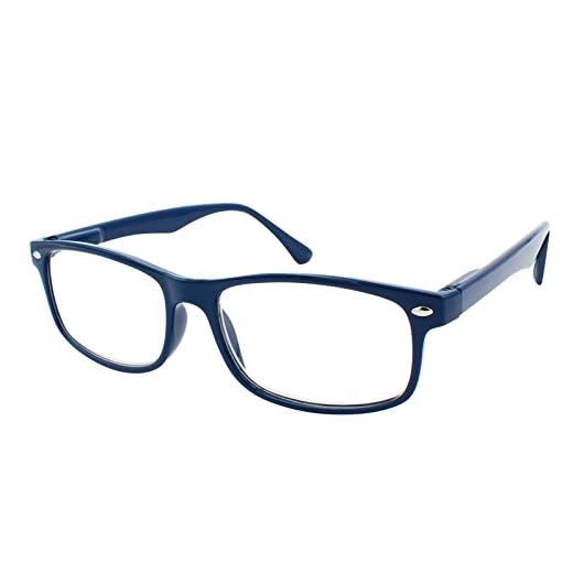 TBOC Gafas de Lectura Presbicia Vista Cansada - Graduadas +2.50 Dioptrías Montura de Pasta Azul Diseño Moda Hombre Mujer Unisex Lentes de Aumento para Leer Ver de Cerca Patillas Bisagras Resorte