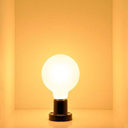 HUAMu LED E27 Edison Screw Globe G80 Bulb 4W, Equivalent 40W, Milky White, 3000K Warm White, 400 Lumen, 360° Beam Angle - Image 3