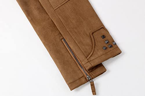 chouyatou Women's Fashion Studded Perfectly Shaping Faux Leather Biker Jacket