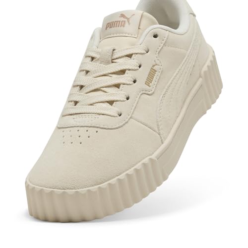 PUMA Puma Women's Carina 3.0 Sneaker, Alpine Snow-Puma Gold, 10