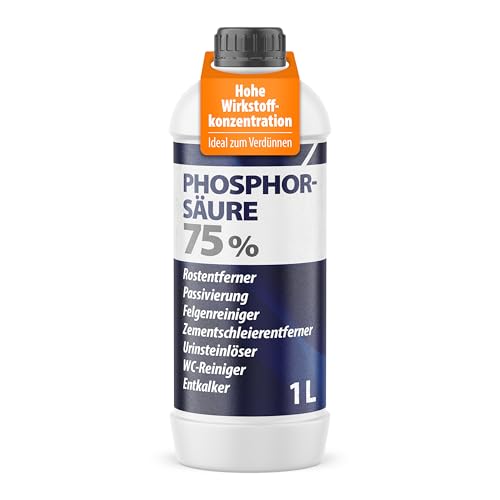 Phosphorsäure 75% 1 L | Rostumwandler Rostentferner Rostlöser für Metall Konzentrat zum Anmischen