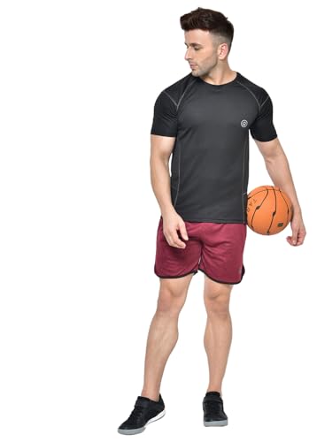 Image of CHKOKKO Men Shorts for Gym Sports or Running | Dry-Fit Fabric Single Layered Active Summer Workout Wear Knee Length Regular Fit | Elastic Waist with Front and Back Pockets