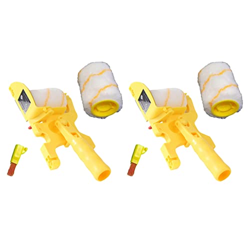 Diggtor 2 rodillos de pintura de corte limpio para pared, techo, puerta, pintura, herramientas de bordes