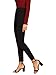 SweatyRocks Women's Casual Skinny Leggings Stretchy High Waisted Work Pants Elastic Waisted Button Black Large