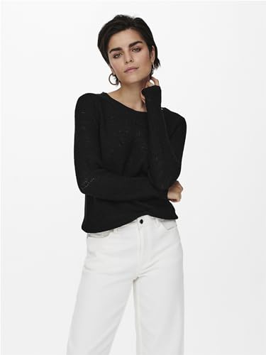 ONLY Damen Onlgeena Xo L/S KNT Noos Pullover,Schwarz (Black),36 (Herstellergröße: S)