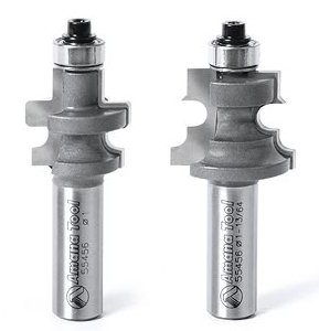 Amana Tool 55456 Carbide Tipped Flooring Router Bit Set with Nail Slot: 113/64' Diameter, 15/16' Cutting Height, 1/2' Shank