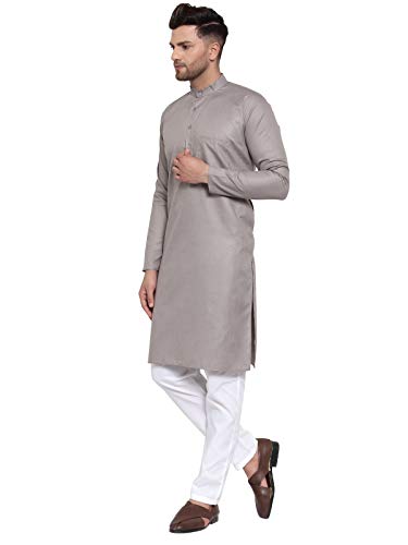 Image of Jompers Men's Cotton Regular Fit Solid Kurtas