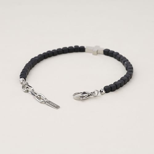 Pulsera de Hombre con Cuentas de Cristal y Cruz miniatura 6