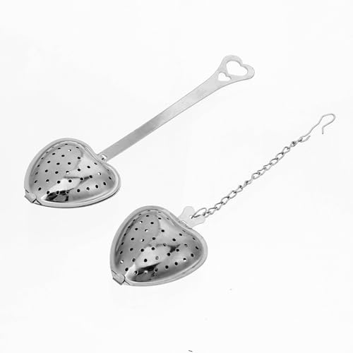 Mabor 2Pcs Loose Tea Infusers Spoon, Stainless Steel Heart Shaped