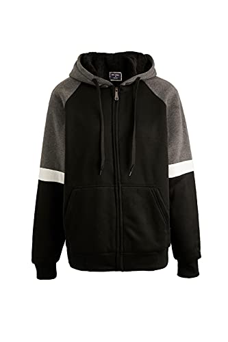 Image of Gary Com Heavyweight Sherpa Hoodies for Men, Thick Fleece Lined Full Zip Up Winter Warm Sweatshirts Work Jackets