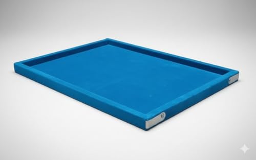 Image of Velvet Jewellery Display & Beading Tray | 12 x 9 Inch Organizer Tray for Necklaces, Bracelets, Cosmetics & Craft Storage | Soft Velvet Finish, Durable & Multipurpose (Pack of 1) (Sky Blue)
