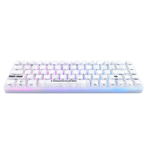 Higround Trailhead 65% Mechanical USB Wired Gaming Keyboard, TTC Linear Custom Switches, Programable RGB, Hot-Swappable, Deep Thock Creamy Sounding PC Keyboard, Pre-lubed (SNOWSTONE)