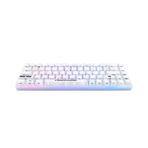 Higround Trailhead 65% Mechanical USB Wired Gaming Keyboard, TTC Linear Custom Switches, Programable RGB, Hot-Swappable, Deep Thock Creamy Sounding PC Keyboard, Pre-lubed (SNOWSTONE)