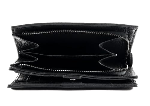 Gabs Portafoglio Porta Carte Monete Zip Made In Italy Pelle 100% Black GMONEY14 (Nero) - 4