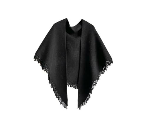 Women's Neck Wrap Wool Blended Tassel Triangular Shawl Female Thickened With Knitted Warm Shoulder Shawl