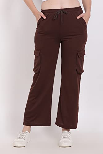 Image of Women's Cotton Fabric Stylish Cargo Pocket Lower /Sweatpants