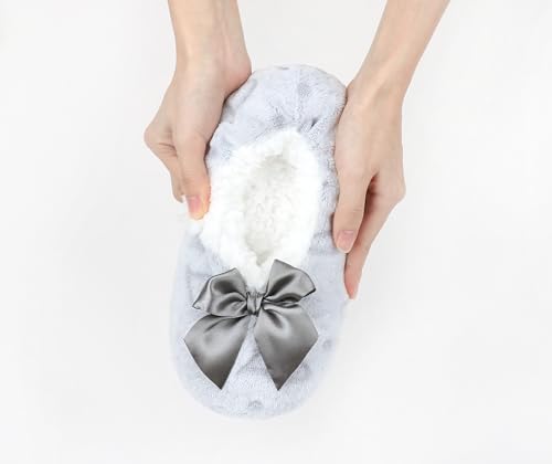 Image of Keyela Women Cozy Warm Slipper Socks, Non Slip Gripper Indoor House Socks | Soft warm cozy fabric, gripper anti-slip bottom for bedroom, lounge and all indoor daily use