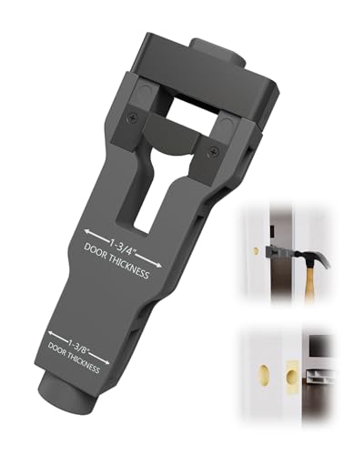 Door Latch Mortise Tool - Professional Door Latch Installation Kit for 1-3/4 or 1-3/8 Thick Door Accurate Latch & Lock Setup Gray