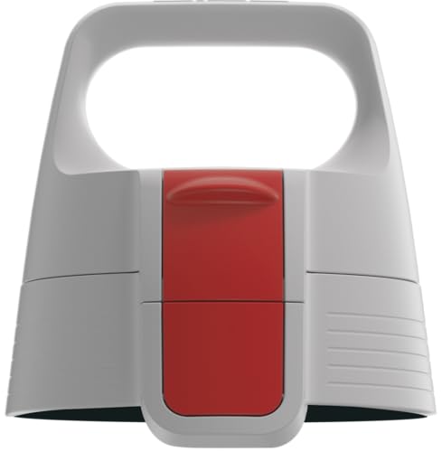 Sigg WMB ONE Top 2 Grey Red (One Size), Replacement Spare Part Drinking Bottle, One-Handed & Leak-Proof Closure Cap