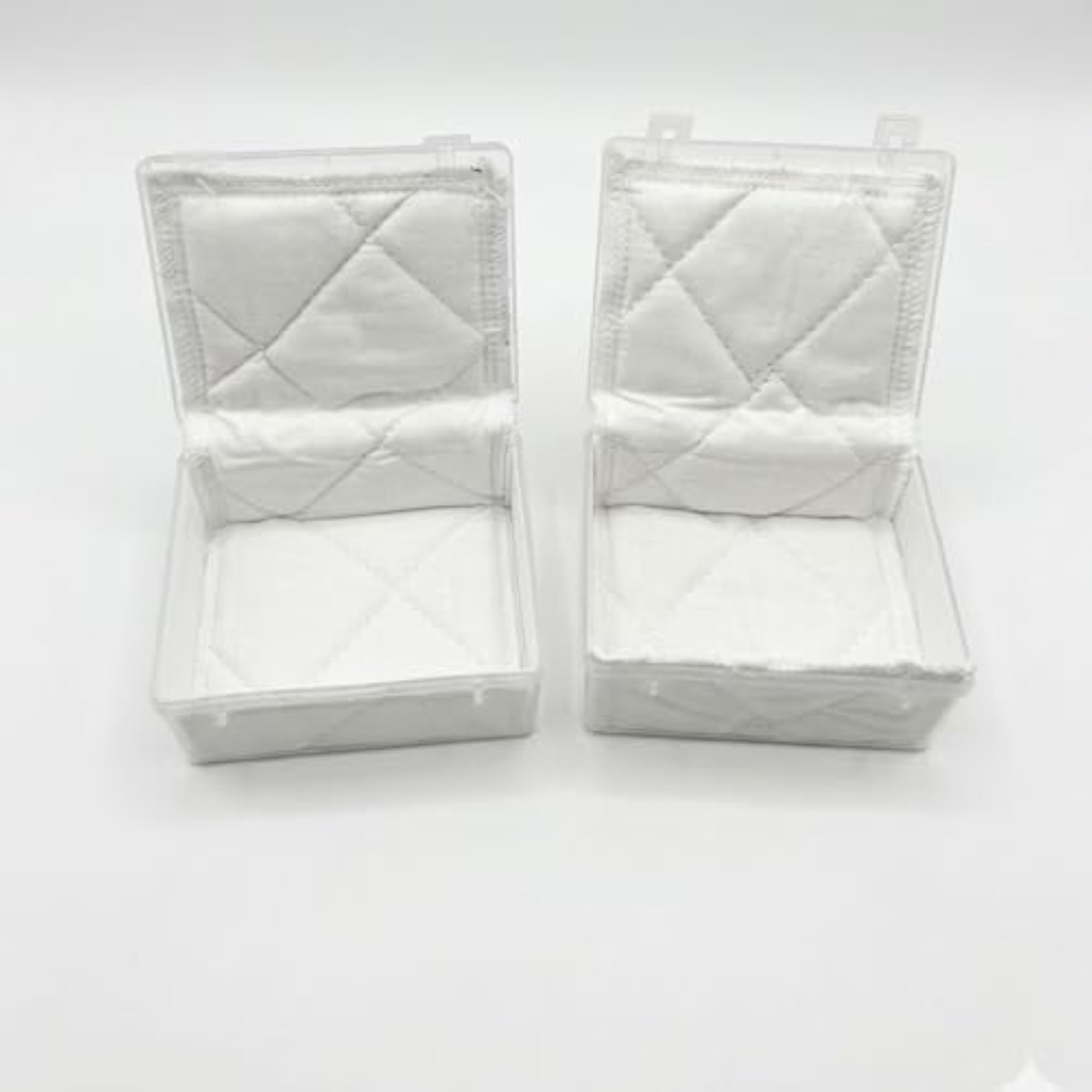 AR-Bangle Jewellery Box, Set of 2 White Fabric Boxes