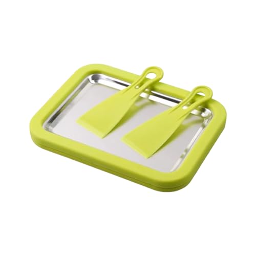 MWZBTG Máquina de Helados Instantánea,Portátil Instantáneo Acero Inoxidable,Juego De Placa Fría Para Helado Con 2 Rascadores - Para Cocina Fiestas Reuniones Yogur Sorbete Familia Niños Adultos Picnic
