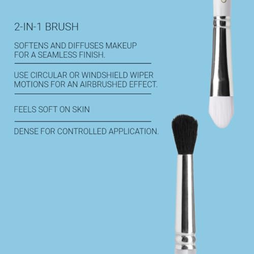 Image of Cuffs N Lashes Dual Makeup Brush | 2-in-1 Fluffy Blending Brush &Small Flat Brush 04 | Eye Shadow Application &Seamless Blending | Soft Premium Bristles | Travel Friendly Eye Makeup Tool