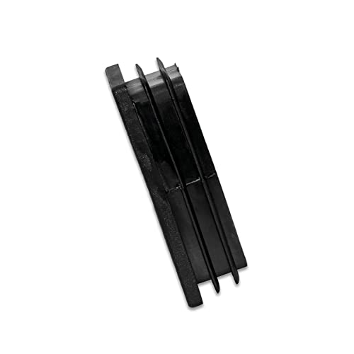 Image of Flyshop Black M8 Threaded Plastic Plugs Rectangle Tube End Caps Tubing Plugs Inserts Furniture Glider 30 mm x 60 mm 4 Pcs