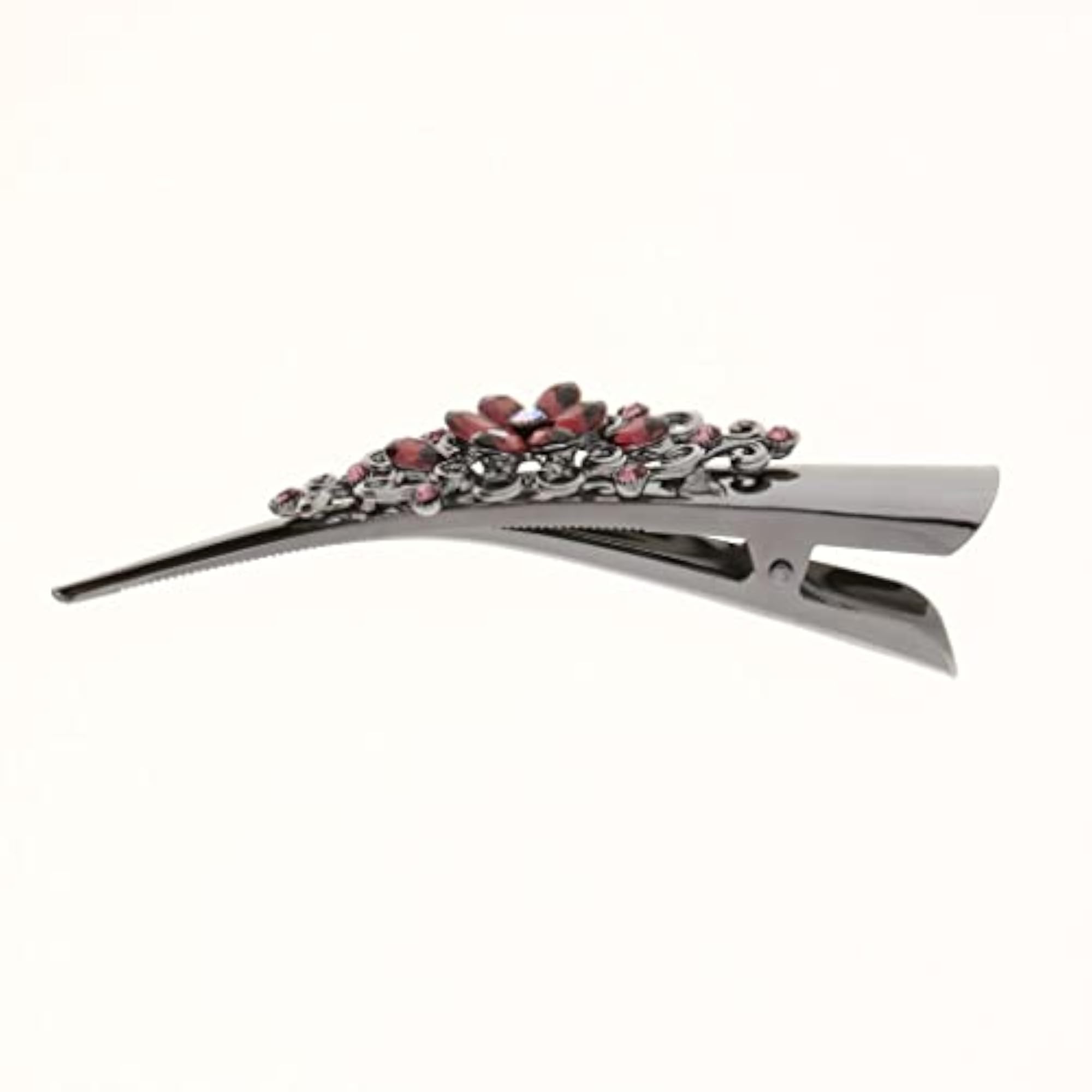 Rhinestone Metal Hair Alligator Clips for Women, Brown