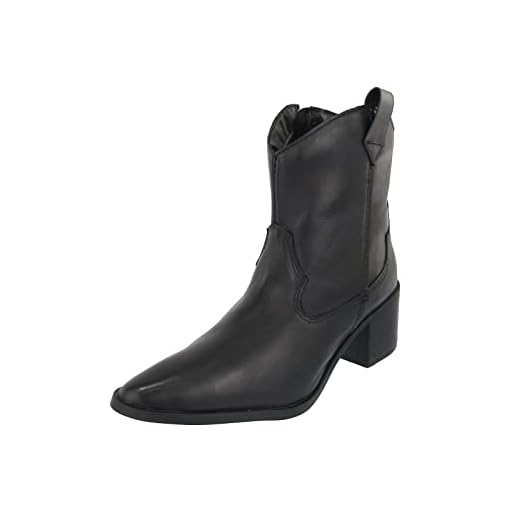 Bota Texana em Couro Country Cano Curto Feminina Retta Oficial Preta (37)